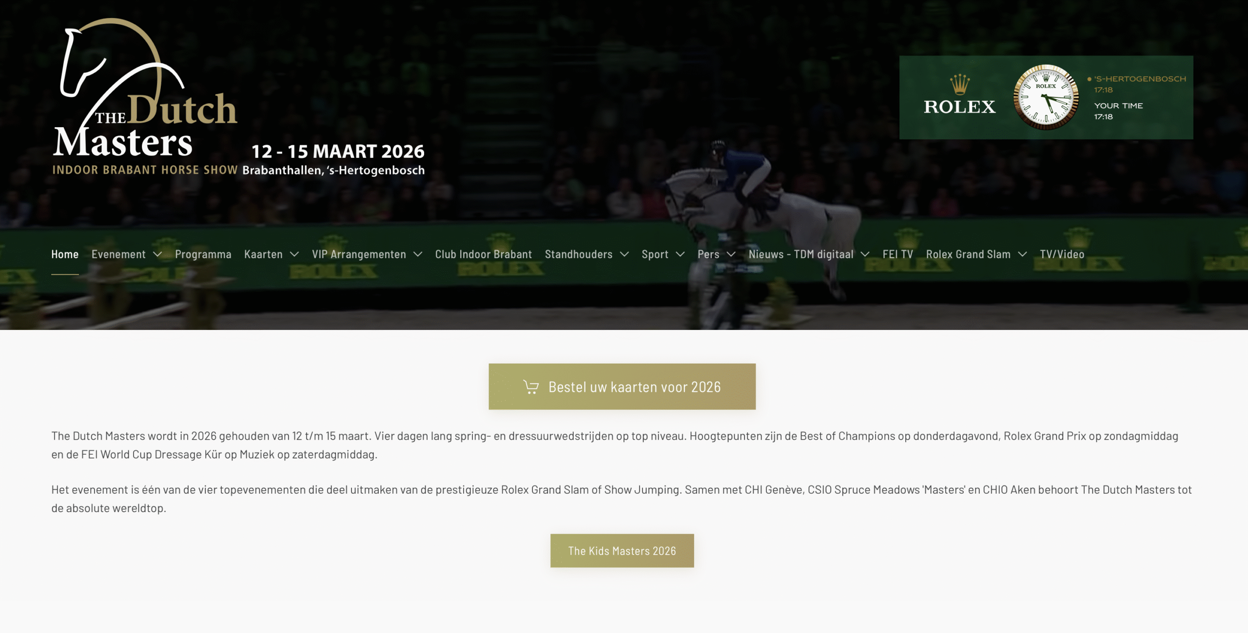 Weltcup-Dressurturnier, Grand Slam Etappe der Springreiter in ’s-Hertogenbosch (CDI-W, CSI5*)