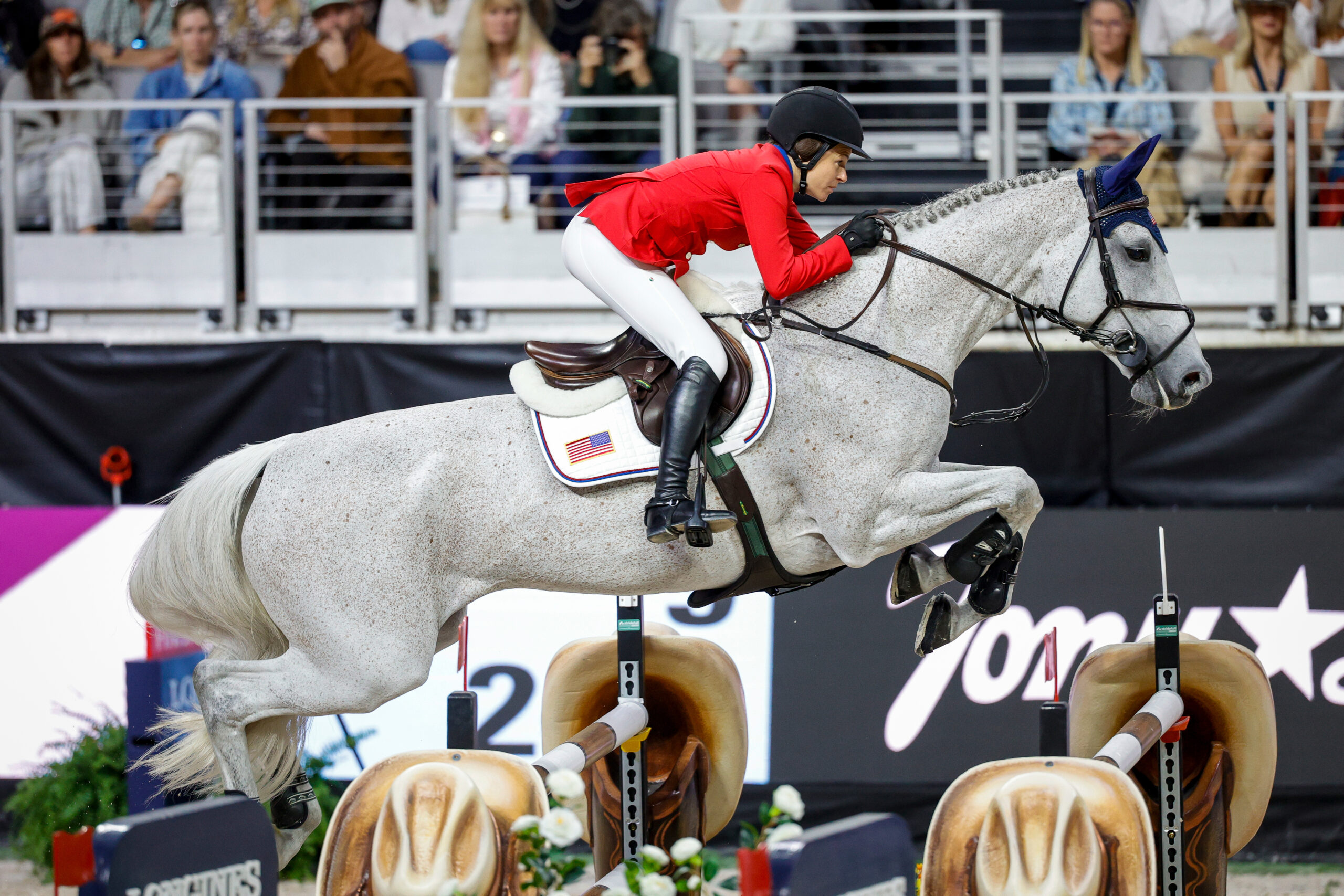 Die Drittplatzierten, Katie Dinan und Out of the Blue SCF. Daniel Deußers Otello de Guldenboom hat dieses Wochenende Championatsqualitäten gezeigt. Foto: Sportfotos-lafrentz.de/Tiffany van Halle