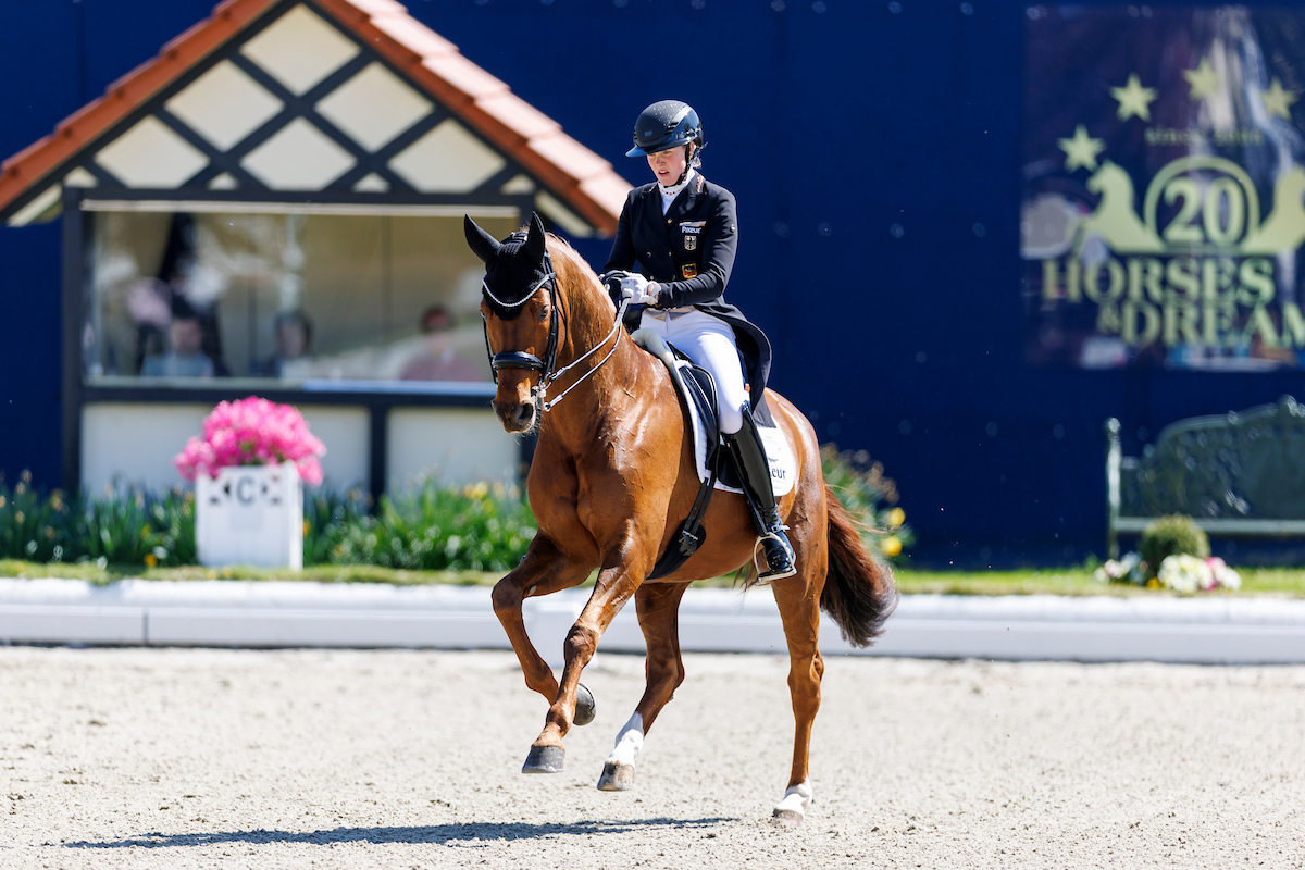 Personal best for "Purzel", Denoix PCH, and Katharina Hemmer in the CDI4* Grand Prix at Horses and Dreams 2026. Photo: sportfotos-lafrentz.de