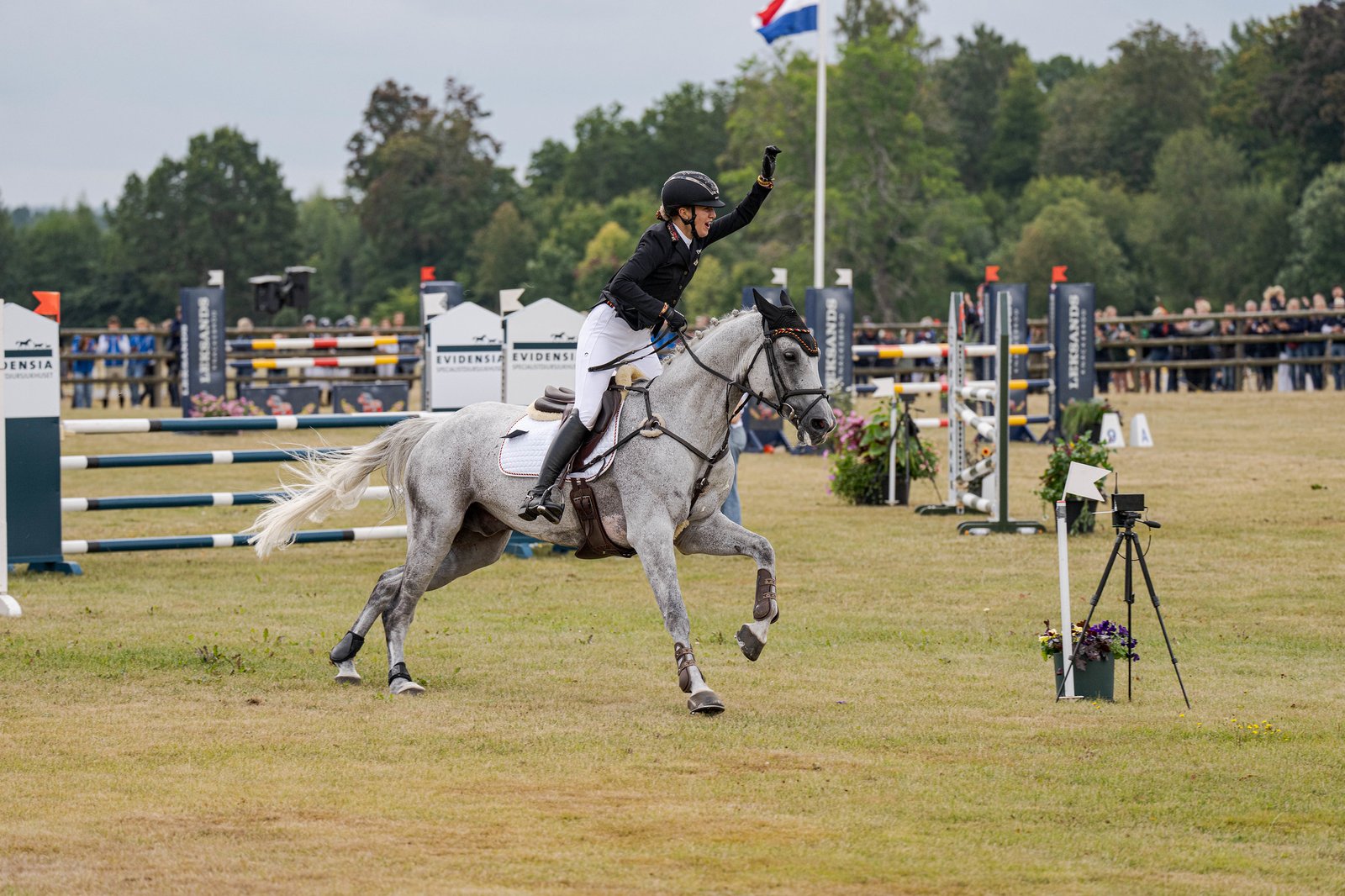 A cry of joy—that moment when you’ve completed your final jump and know: You’re the European champion! Teresa Leowald and DJ Continus now know how that feels … Photo: FEI/Kim C Lundin