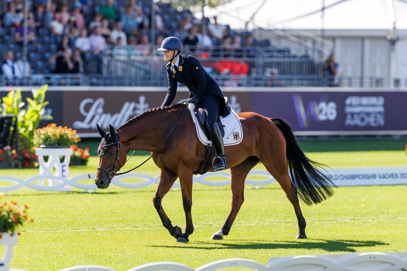 WM Aachen: Libussa Lübbeke mit solider Dressur für Deutschlands Vielseitigkeitsteam