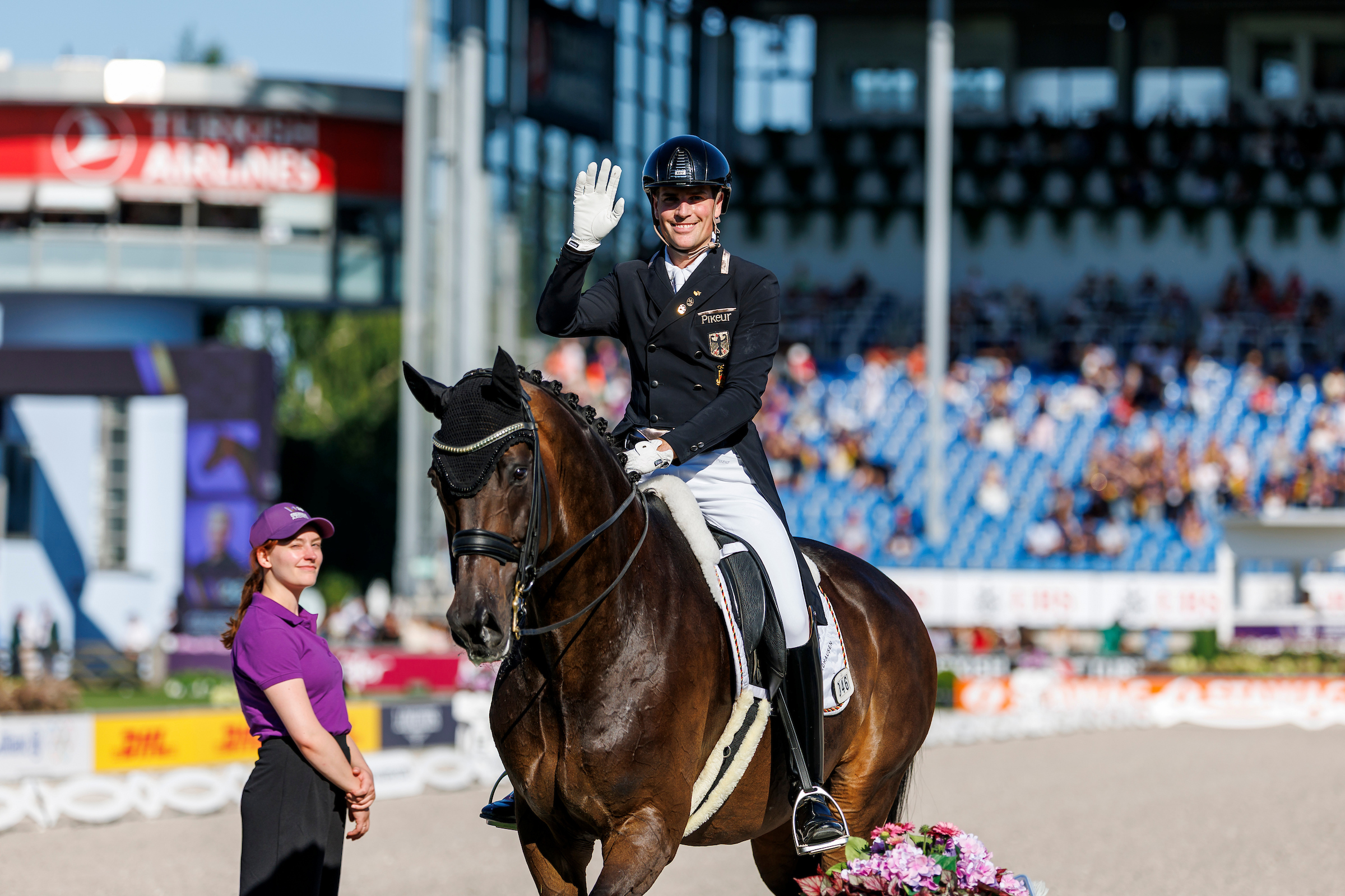 Frederic Wandres, der „Goldjunge“ des Tag eins bei der WM Dressur in Aachen. Foto: sportfotos-lafrentz.de