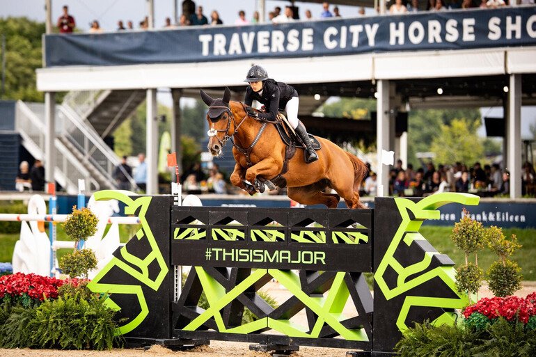 Nina Mallevaey and My Clementine won the 5* Grand Prix in Traverse City.
Photo: MLSJ/Natalie Suto Photography