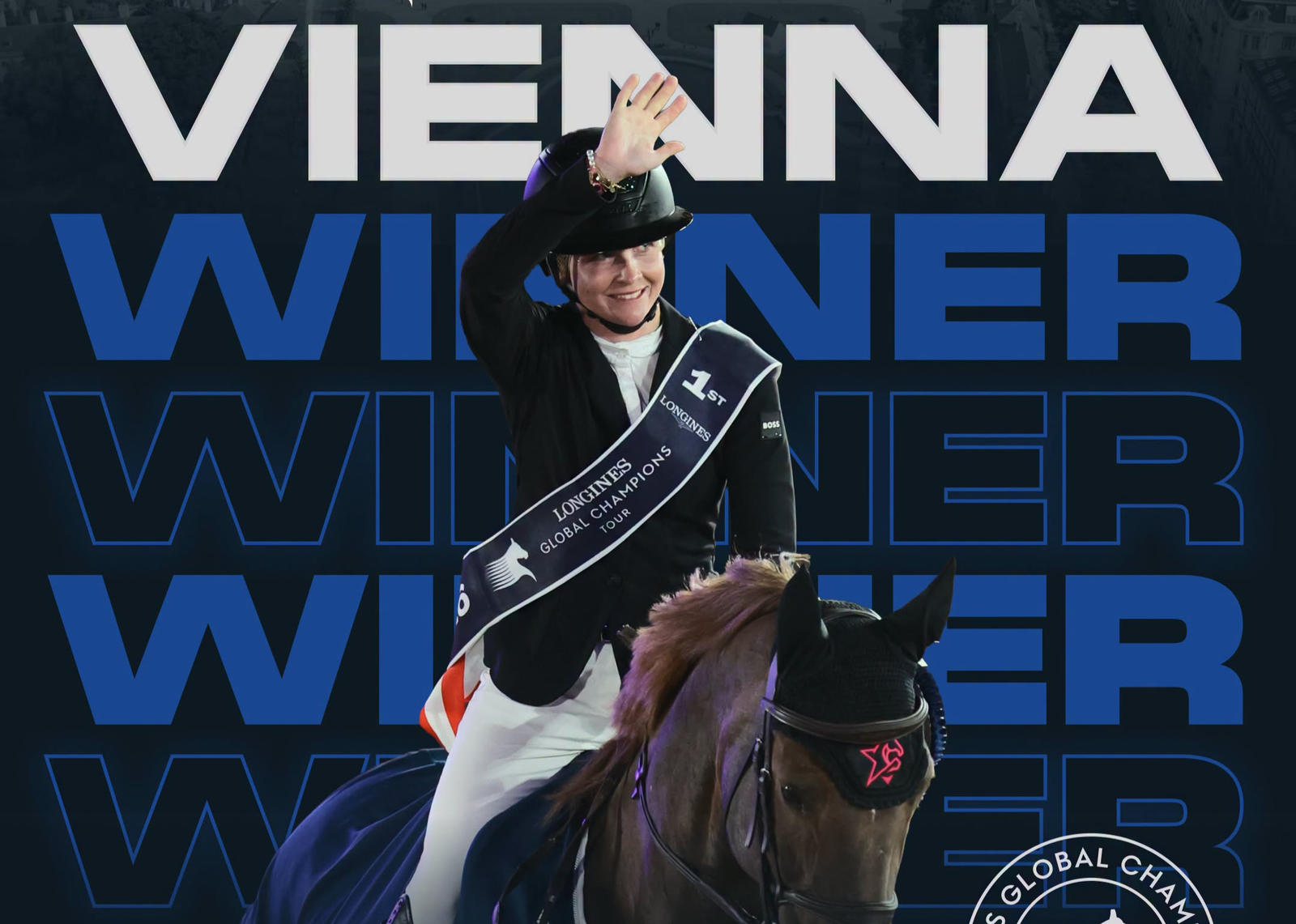 Siegerin der Global Champions Tour Etappe von Wien: Sophie Hinners und Iron Dames Combella. Foto: LGCT